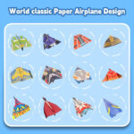 Colorful Origami Paper Airplane Kit for Kids with 16 Classic Designs, Creative Fold and Fly Toddler Crafts Plane - Image 2
