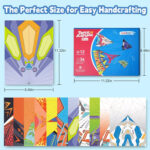 Colorful Origami Paper Airplane Kit for Kids with 16 Classic Designs, Creative Fold and Fly Toddler Crafts Plane - Image 3