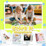 6 Sets 4 Large Pages Per Set Puffy Reusable Sticker Books for Toddlers 2-4 Years 240 Waterproof Easy Clean Stickers Silicone - Image 5