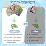 Colorful Origami Paper Airplane Kit for Kids with 16 Classic Designs, Creative Fold and Fly Toddler Crafts Plane - Image 4